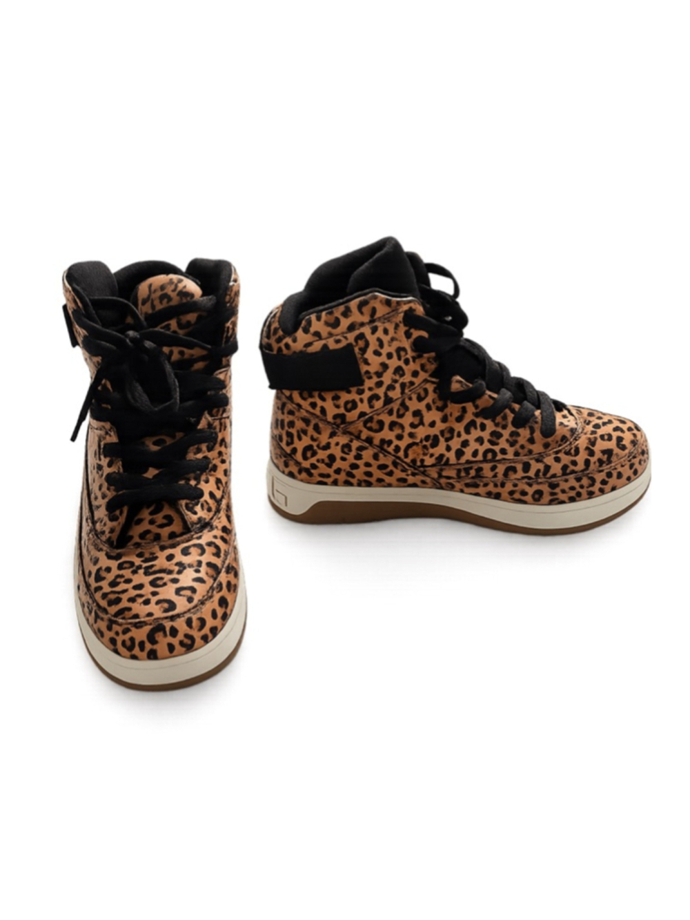 Ewing Women’s Leopard Print High-Top Sneakers 7.5 Brown Black